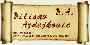 Milisav Azdejković vizit kartica